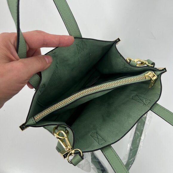 NWOT Steve Madden Basil Green Mini Tote Bag Crossbody 3 Compartment - Picture 10 of 12